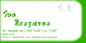 ivo meszaros business card